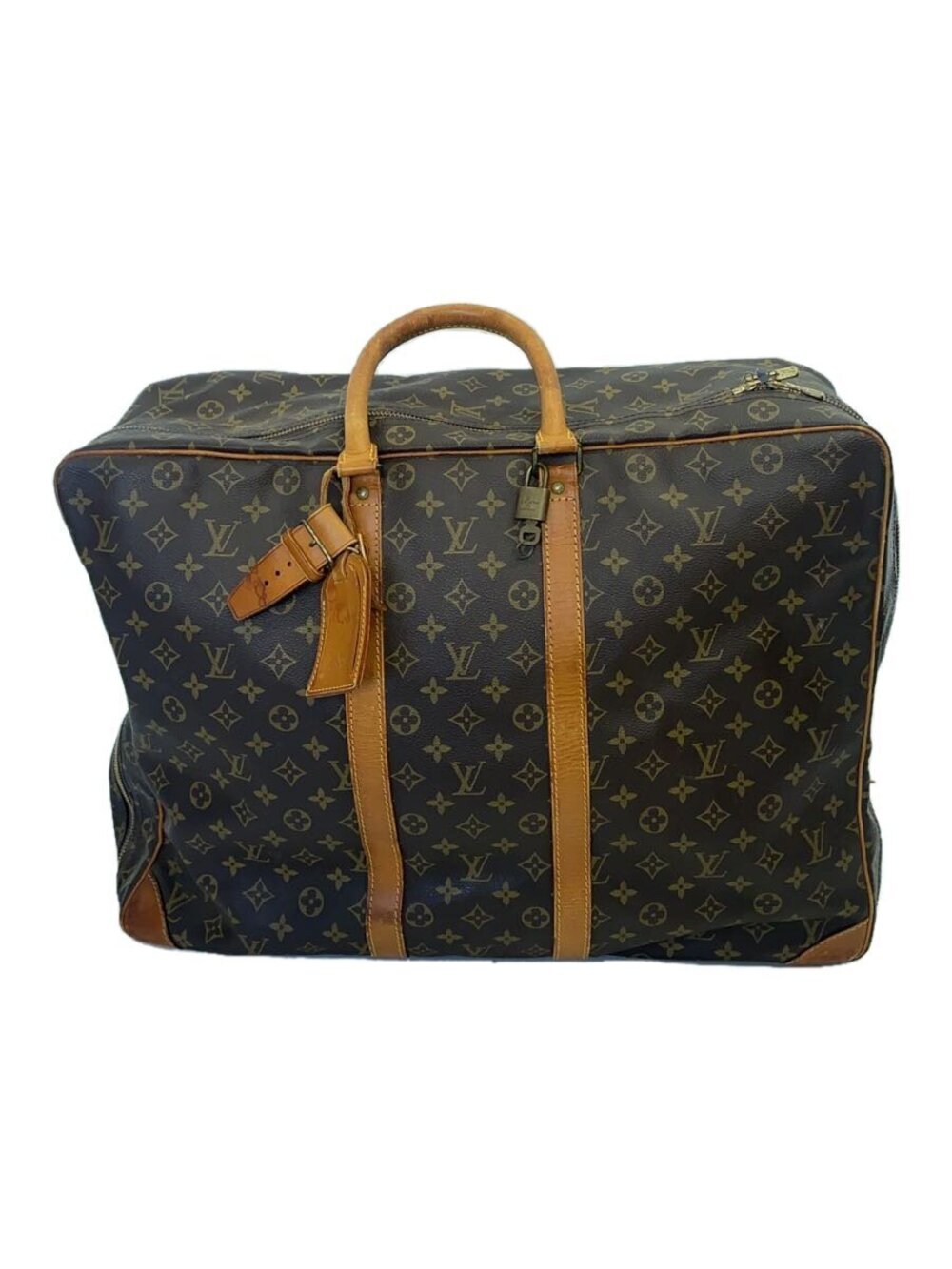 Louis Vuitton Monogram Sirius soft suitcase brown canvas tan leather